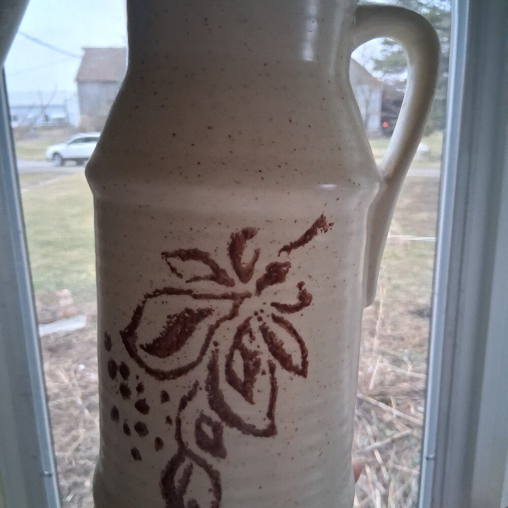 Ceramic Jug Handpainted for kitchen utensils or bouquets
